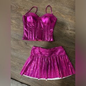 Metallic Pink Fashion Nova Corset Top